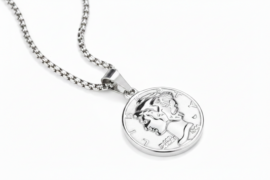 925 Silver Gold,Coin Necklace