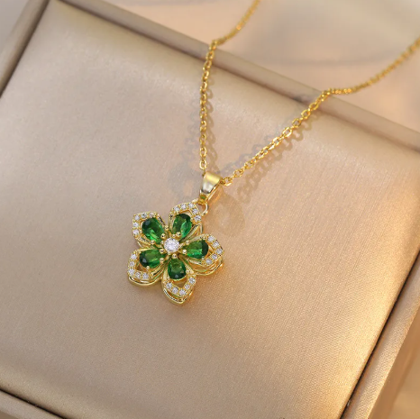 Rotating  Zircon Necklace