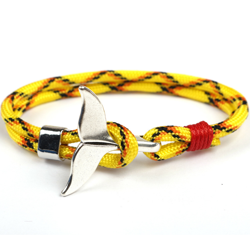 Whale Tail Bracelet, Paracord Wristband, Anchor Bracelet
