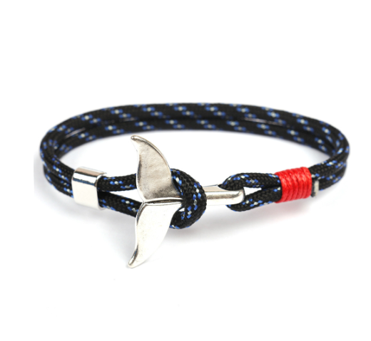 Whale Tail Bracelet, Paracord Wristband, Anchor Bracelet