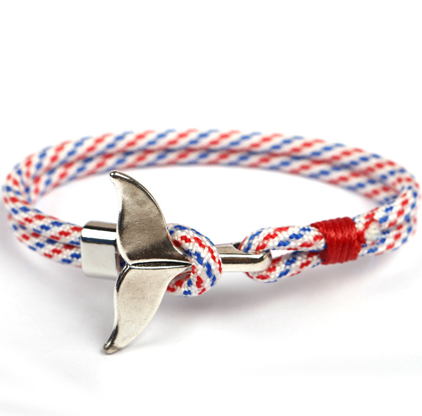 Whale Tail Bracelet, Paracord Wristband, Anchor Bracelet