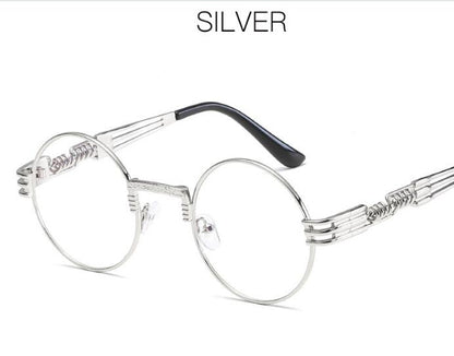 Spring Leg Round Frame Sunglasses - Metal Sunglasses
