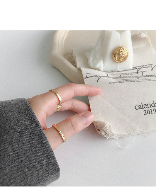 Gold and Silver Textured Rings