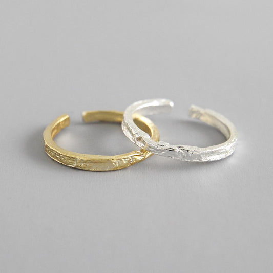 Gold and Silver Textured Rings