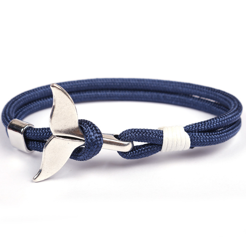 Whale Tail Bracelet, Paracord Wristband, Anchor Bracelet