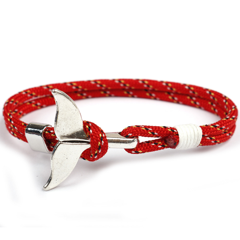 Whale Tail Bracelet, Paracord Wristband, Anchor Bracelet