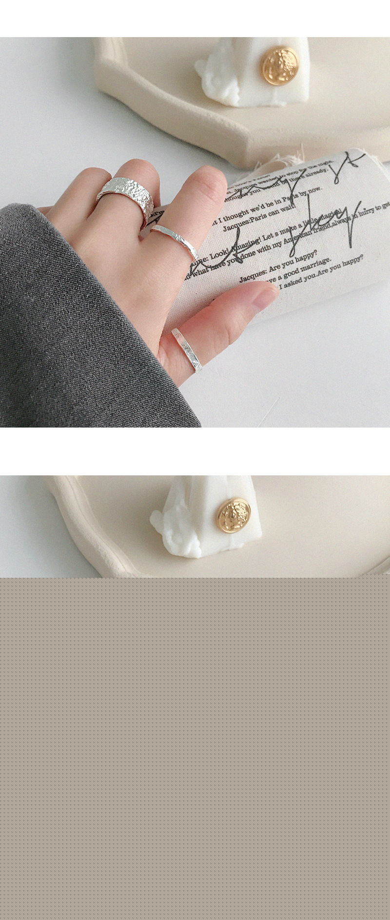 Gold and Silver Textured Rings