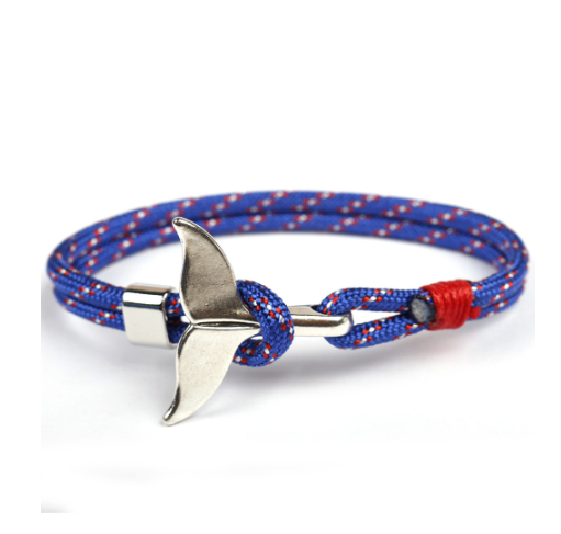 Whale Tail Bracelet, Paracord Wristband, Anchor Bracelet