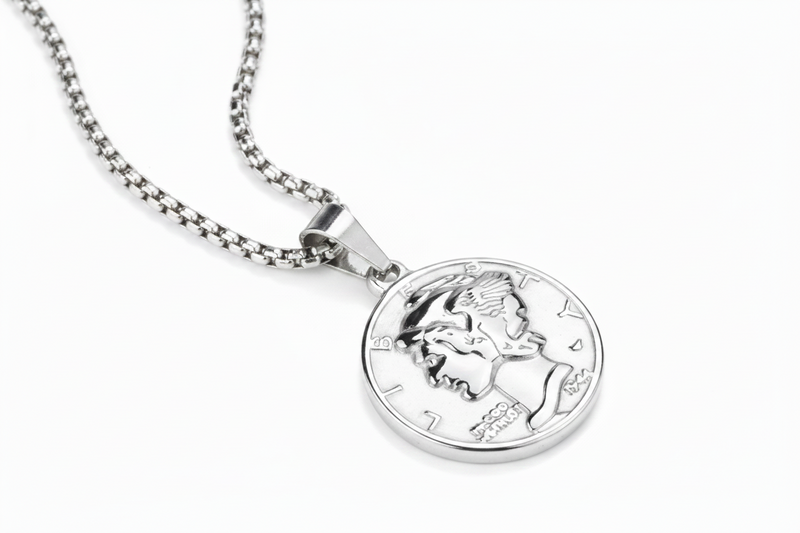 925 Silver Gold,Coin Necklace
